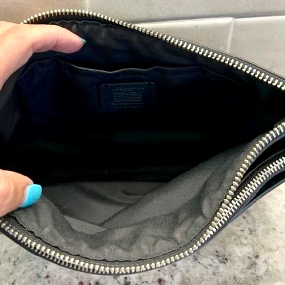 Coach 🎁Signature Coated Canvas Black Crossbody Bag Removable Leather Pouch - Picture 6 of 13